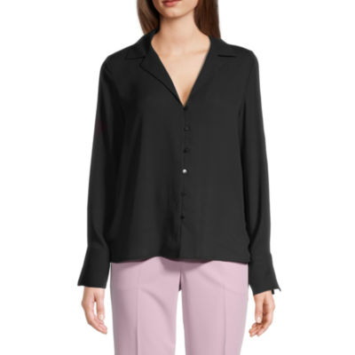 Worthington Tall Womens Long Sleeve Regular Fit Button-Down Shirt