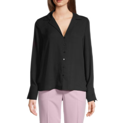 Worthington Tall Womens Long Sleeve Regular Fit Button-Down Shirt ...