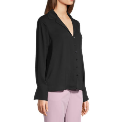 Worthington Tall Womens Long Sleeve Regular Fit Button-Down Shirt