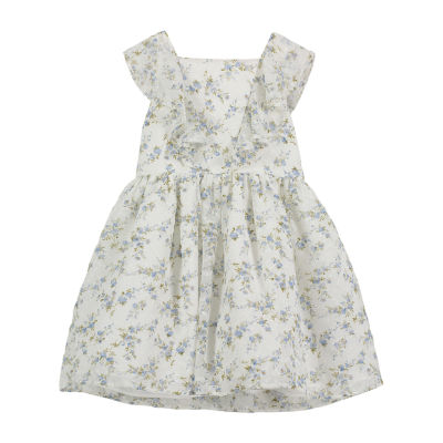 Pastourelle By Pippa & Julie Baby Girls Sleeveless Ruffled Sleeve Fit +  Flare Dress, Color: Silver Rose - JCPenney