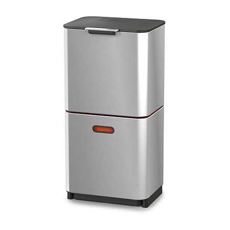 Joseph Joseph Totem Max 60-Litre - Stainless Steel Waste And Recycling Bins Trash Can, One Size, Stainless Steel