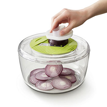 MegaChef 10-in-1 Multi-Use Salad Spinning Slicer, Dicer and Chopper with Interchangeable Blades