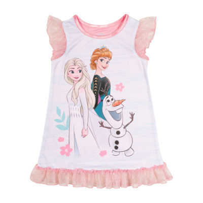 Disney Collection Toddler Girls Frozen Princess Crew Neck Short