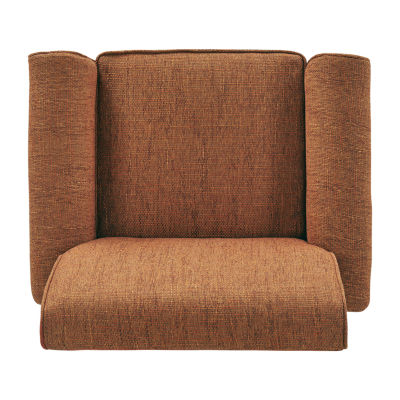 Jean Traditional Rolled Arm Accent Chair with Pewter Nailheads Tweed