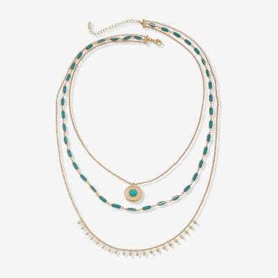 a.n.a Gold Tone Womens 16 Inch Strand Necklace