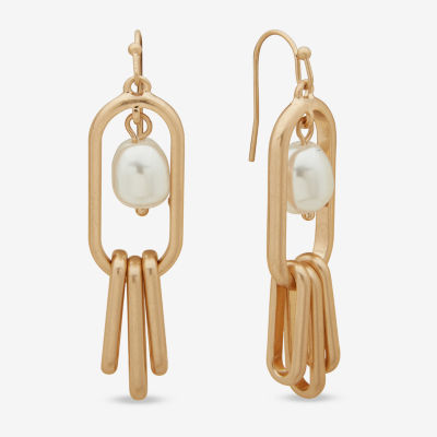 a.n.a Gold Tone Simulated Pearl Drop Earrings
