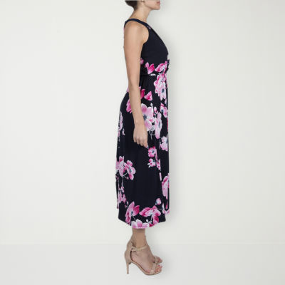 Robbie Bee Womens Sleeveless Floral Maxi Dress