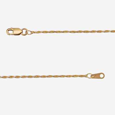 Made in Italy 14K Two Tone Gold 18 Inch Solid Rope Chain Necklace