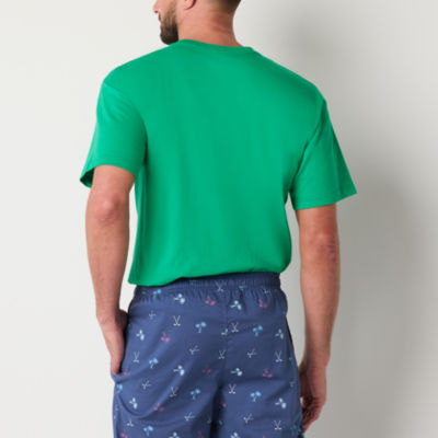 St. John's Bay Mens Crew Neck Short Sleeve Pajama Top