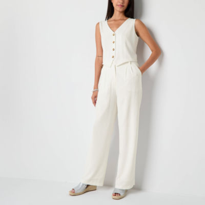 by&by-Juniors Wide Leg Pleated Pant