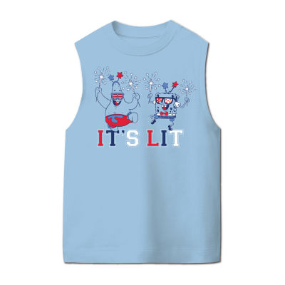Little & Big Kid Boys Crew Neck Sleeveless Spongebob Tank Top