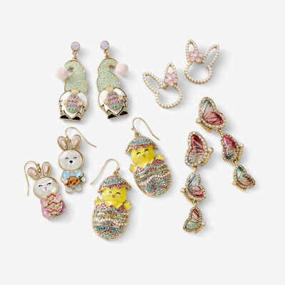 Mixit Spring Linear Womens Butterfly Drop Earrings