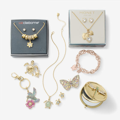 Monet Jewelry Turtle Womens Green Glass 2-pc. Jewelry Set