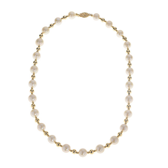 Cultured Freshwater Pearl 14K Gold Over Silver Necklace