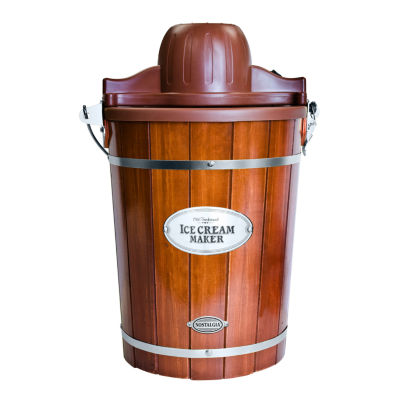 Nostalgia 6Quart Wood Bucket Ice Cream Maker ICMP600WD, Color
