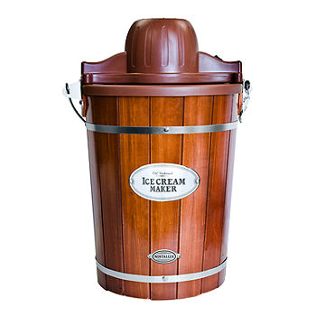 Nostalgia 6-Quart Wood Bucket Ice Cream Maker ICMP600WD, Color