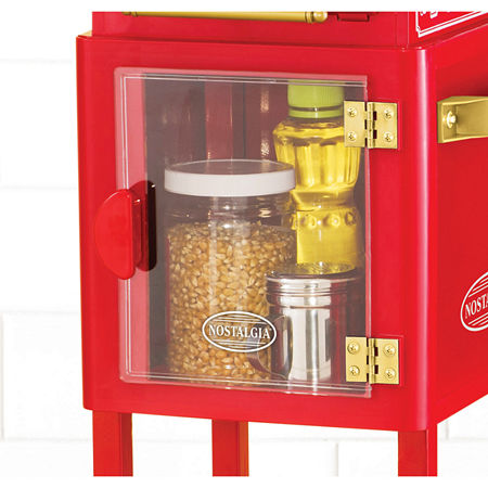 Nostalgia Vintage Popcorn Cart, One Size, Red