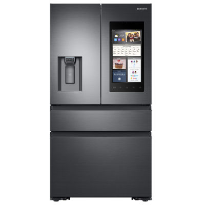 Samsung 22 cu. ft. Capacity Counter Depth 4-Door French Door Refrigerator with Family Hub™ Recessed Handles