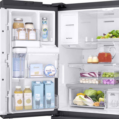 Samsung 22 cu. ft. Capacity Counter Depth 4-Door French Door Refrigerator with Family Hub™ Recessed Handles