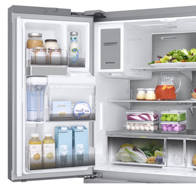 Samsung 23 cu. ft. Capacity Counter Depth 4-Door French Door Refrigerator with Polygon Handles