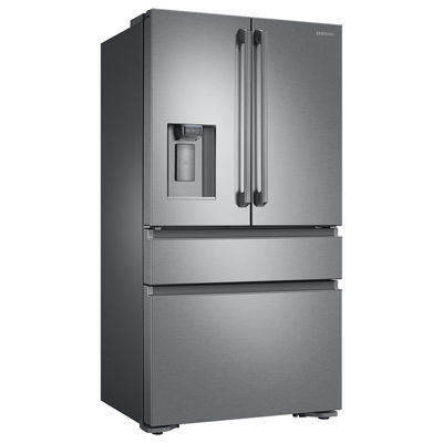 Samsung 23 cu. ft. Capacity Counter Depth 4-Door French Door Refrigerator with Polygon Handles