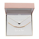 Sparkle Allure 2-pc. Stone Pure Silver Over Brass 18 Inch Link Heart Necklace Set