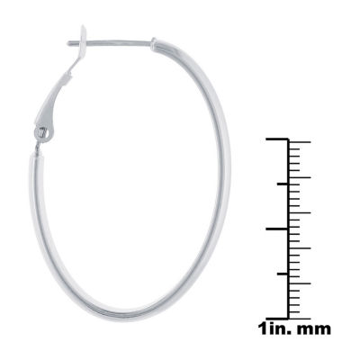 Silver Reflections Womens 40mm Hoop Earrings