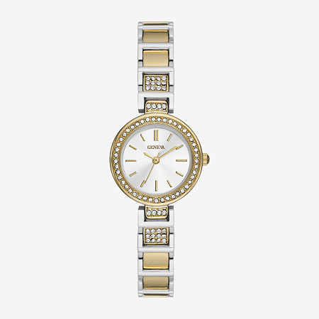 Geneva Womens Crystal Accent Two Tone Bracelet Watch Fmdjm251 In Gold