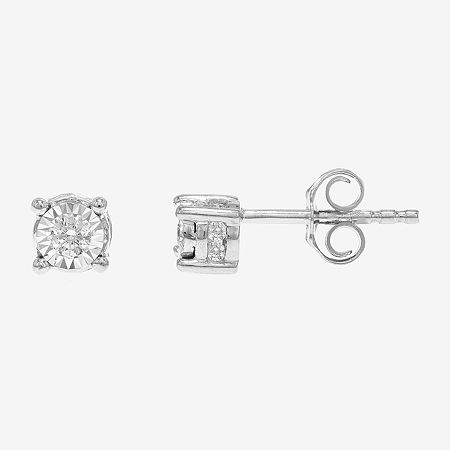 Tru Miracle 1/6 CT. T.W. Natural White Diamond 10K or 14K Gold Round Stud Earrings, One Size, White -  TRUMIRACLE, 27112400018