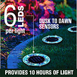 Bell + Howell Solar Powered Mosaic Disk Light with Auto On/Off Lighting and Weatherproof - 8 Pack
