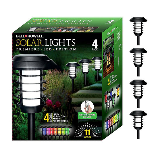 Bell + Howell Solar Powered Color Changing Pathway and Garden Lights - Set of 4
