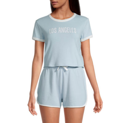 Los Angeles Juniors Womens Cropped Graphic Baby T-Shirt