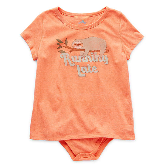 Thereabouts Little & Big Girls Round Neck Short Sleeve Adaptive Bodysuit