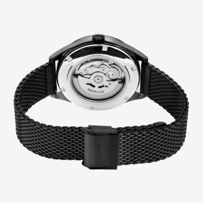 Bering Mens Automatic Black Stainless Steel Bracelet Watch 16743-377
