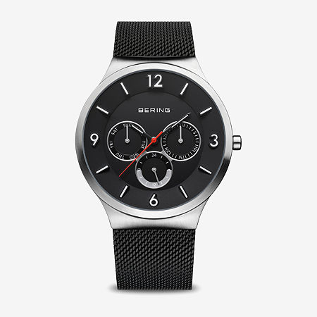 Bering Mens Black Stainless Steel Bracelet Watch 33441-102, One Size -  25590080018