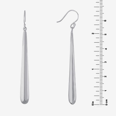 Long Womens Sterling Silver Drop Earrings