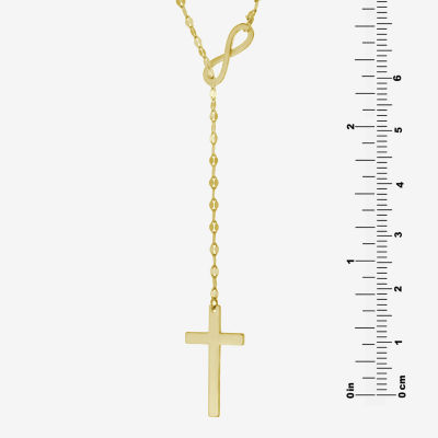 Womens 14K Gold Over Silver Cross 22 Inch Pendant Necklace