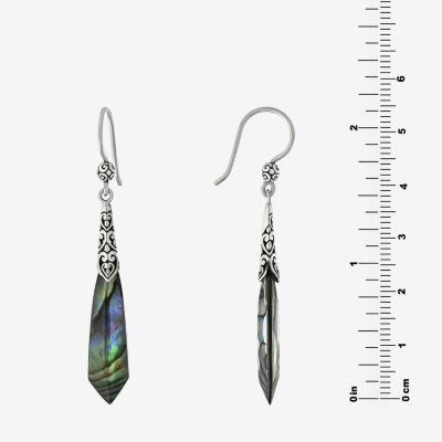 Gray Abalone Sterling Silver Drop Earrings