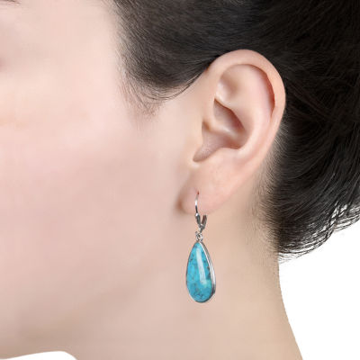 Enhanced Turquoise Sterling Silver Drop Earrings