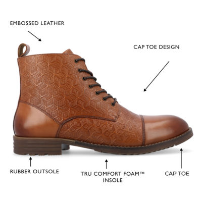 Thomas And Vine Mens Kairo Flat Heel Lace-Up Boots