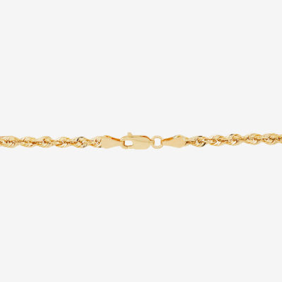 Womens 10K Gold 20 Inch Rope Chain Necklace