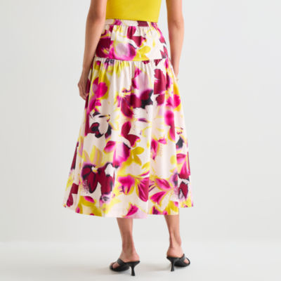 Worthington Womens Midi Full Skirt