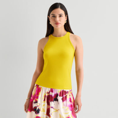 Worthington Womens Crew Neck Sleeveless Tank Top