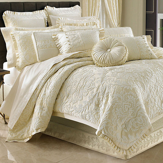 Queen Street Maddison 4-pc. Damask + Scroll Comforter Set, Color: Ivory ...