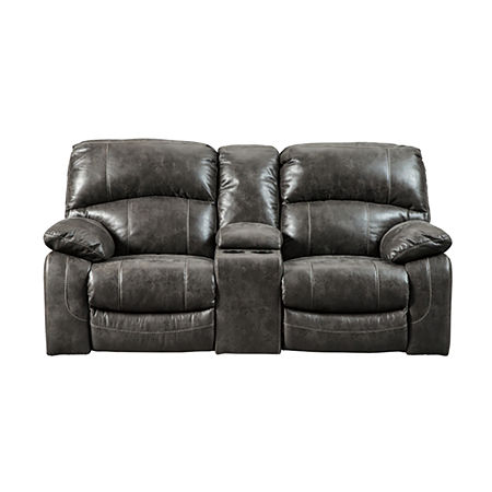 Signature Design By Ashley Dunwell Power Reclining Loveseat With Console, One Size, Stainless Steel