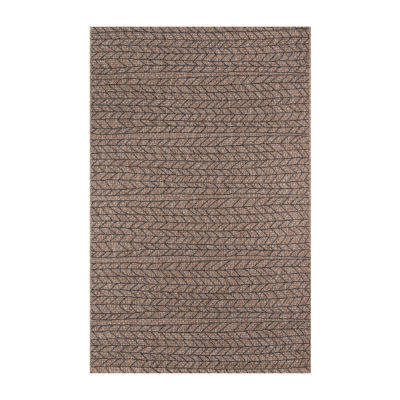 Momeni Como 2 Striped Indoor Outdoor Rectangular Accent Rug, Color Tan
