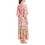 London Style 3/4 Sleeve Floral Maxi Dress