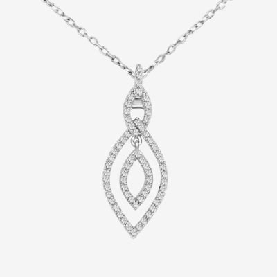 Womens 1/ CT. T.W. Mined White Diamond Sterling Silver Pendant Necklace