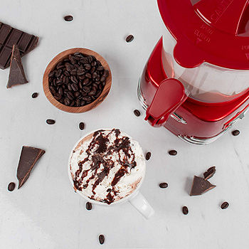 Nostalgia Retro 32-Ounce Hot Chocolate, Milk Frother, Cappuccino, Mocha,  Latte Maker and Dispenser