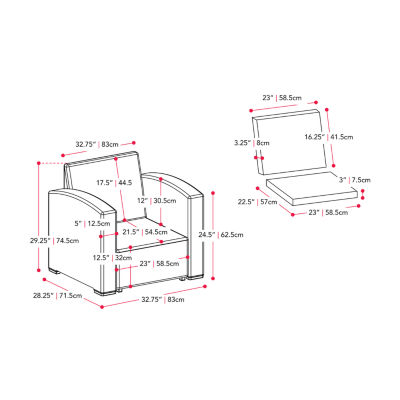 Patio Accent Chair with Cushions